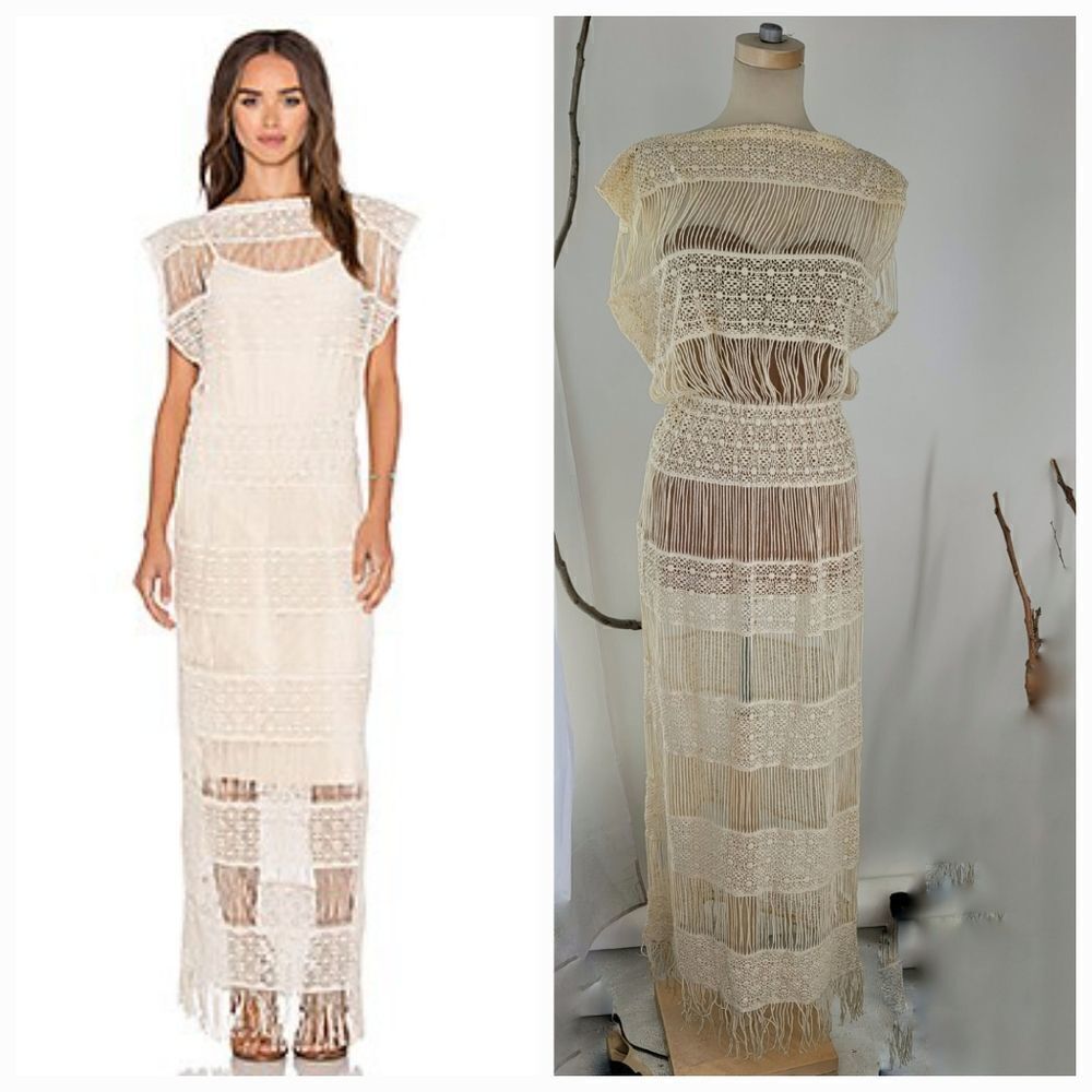 Calahan crochet maxi dress cream